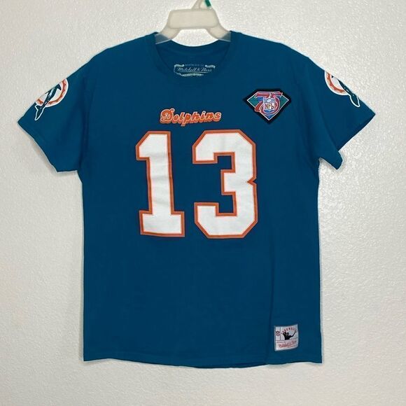 MITCHELL & NESS Men’s Miami Dolphins Marino T Shirt Size L - Picture 1 of 4